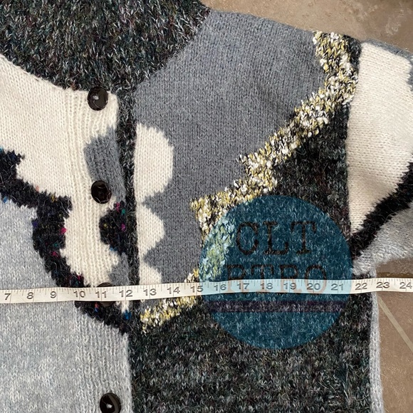 vtg Wool/Mink Knit Sweater Coat (46) - Picture 8 of 10